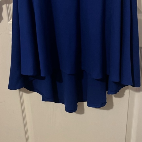 Royal Blue Asymmetrical High-Low Dress - Picture 3 of 6